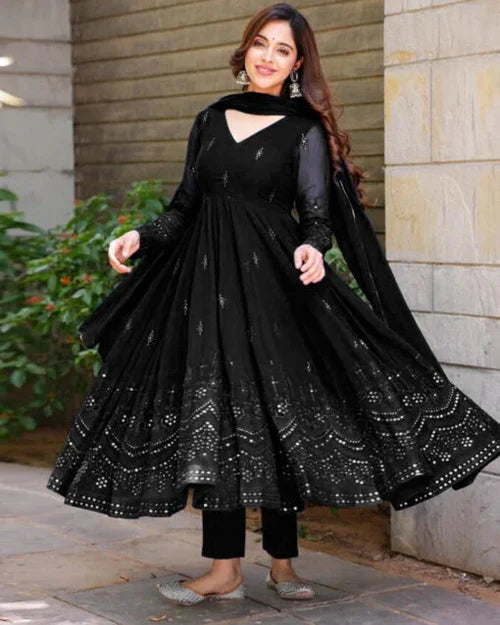 Blue Premium Designer Anarkali Suit Set