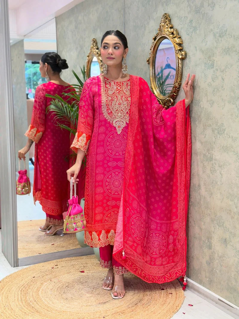 Premium Ready-to-Wear Crepe Set With Heavy Embroidery
