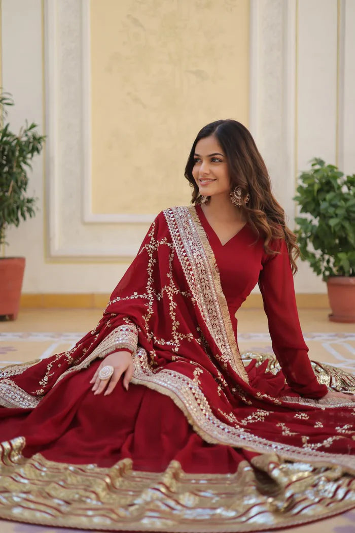 Anamika Premium Designer Suit Set-Full Stiched