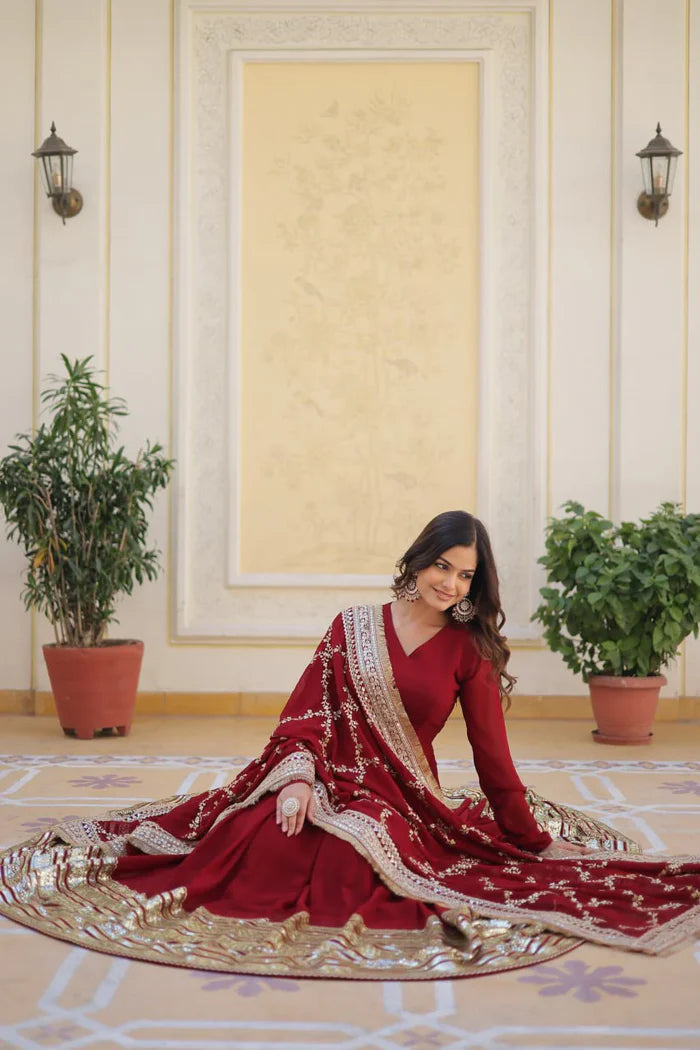 Anamika Premium Designer Suit Set-Full Stiched